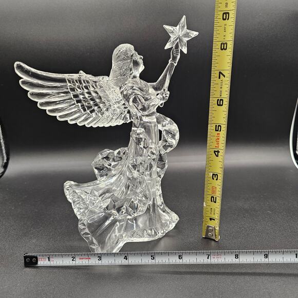 Silvestri Acrylic Angel Tree Topper Clear Star Vintage Christmas Decor 9" - Picture 6 of 8